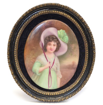 Lot 157 - Painted Porcelain Plaque