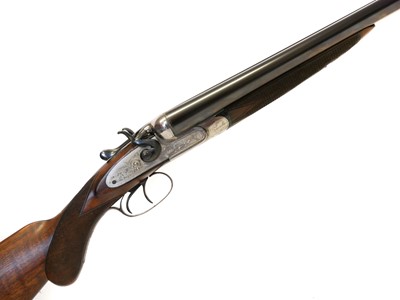 Lot 200 - Midland 12 bore side by side hammer gun with a case LICENCE REQUIRED