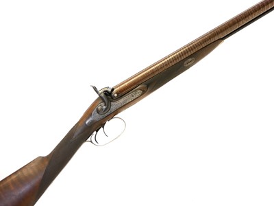 Lot 28 - C. Moore 14 bore percussion double barrel shotgun
