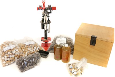 Lot 303 - Collection of shotgun reloading accessories and press