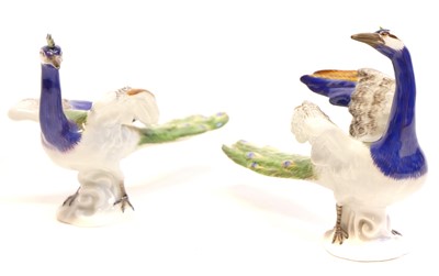 Lot 205 - Pair of Meissen peacocks