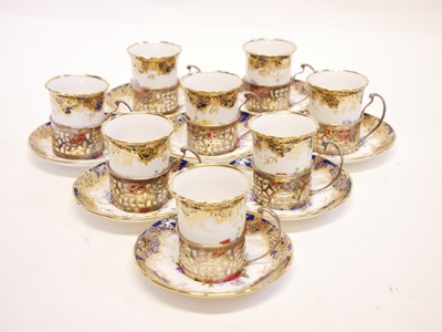 Lot 130 - Hammersley silver mounted coffee set
