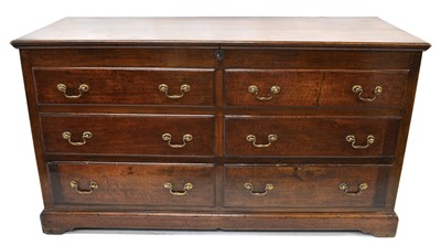 Lot 243 - George III oak Lancashire chest