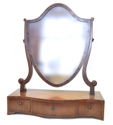Lot 217 - George III mahogany Hepplewhite style dressing table mirror