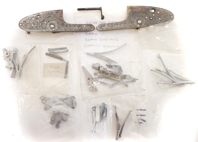 Lot 245 - Group of AYA new spare parts together with a pair of locks