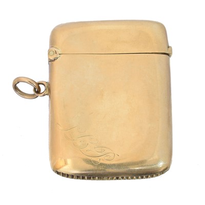 Lot 141 - An early 20th century 9ct gold vesta case