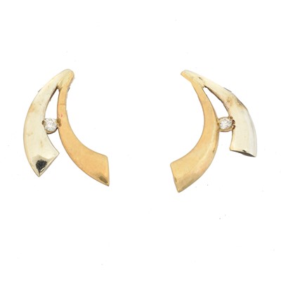 Lot 55 - A pair of 9ct gold diamond earrings