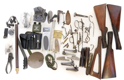 Lot 254 - Collection of mixed antique firearm and shotgun parts
