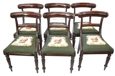 Lot 273 - A set of six William IV mahogany single dining chairs