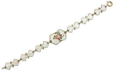 Lot 31 - A Norwegian silver enamel bracelet by Elvik & Co.