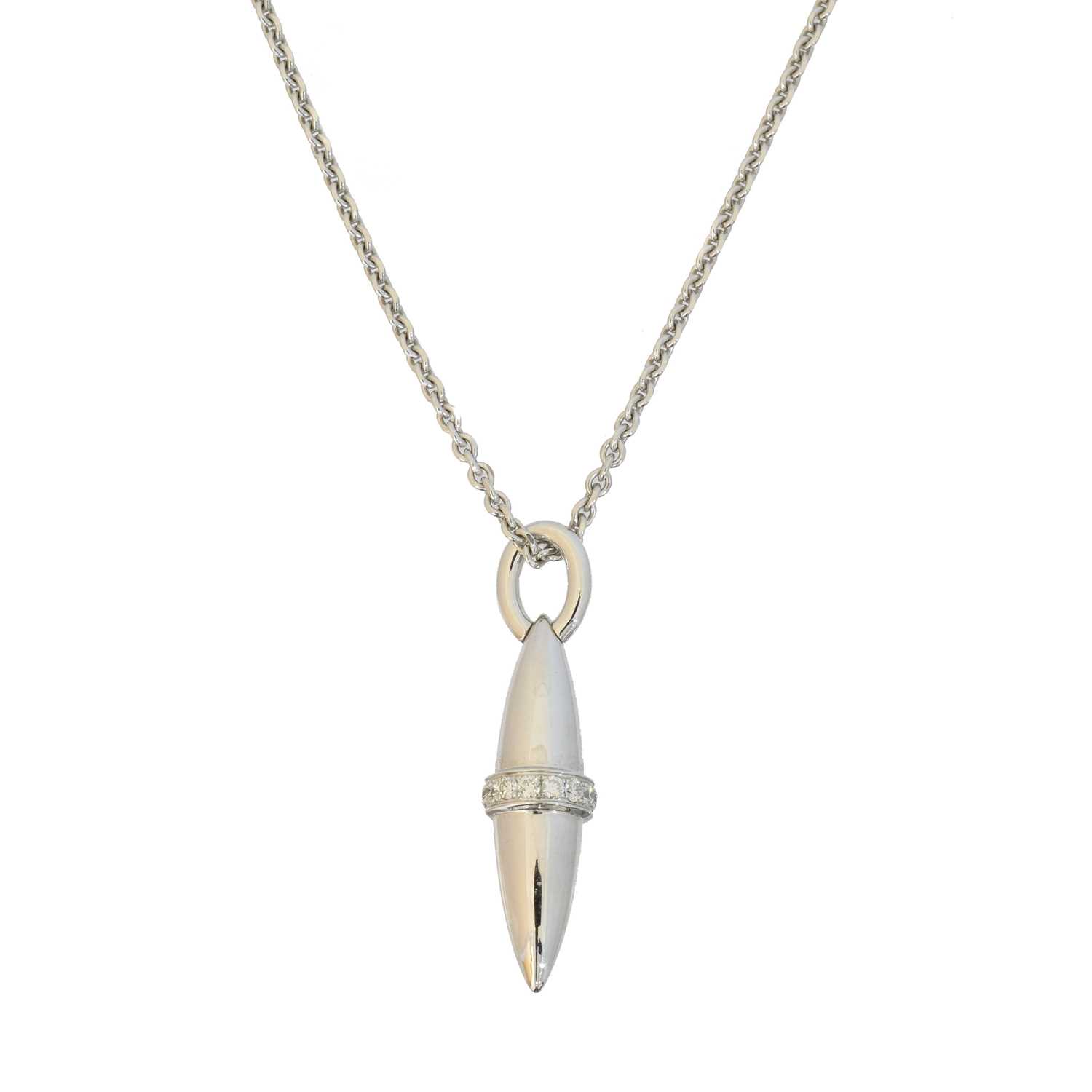 Lot 68 - An 18ct gold diamond 'Velocity' pendant by Boodles