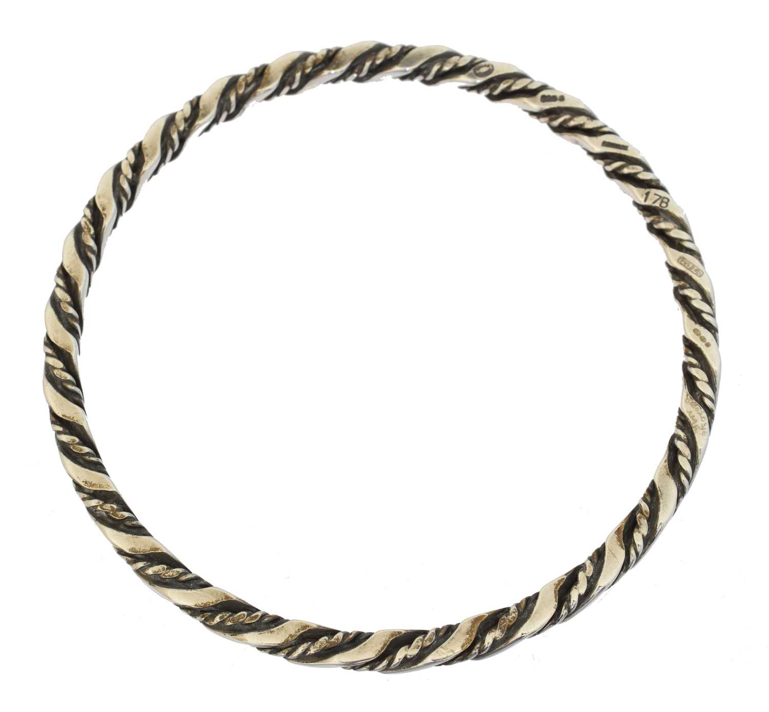 Lot 32 - A Georg Jensen silver bangle, 17B