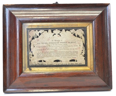 Lot 190 - Prince Albert framed memorial card