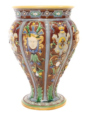 Lot 135 - Majolica vase attributed to Minton