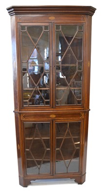 Lot 248 - Late 19th-century corner cupboard