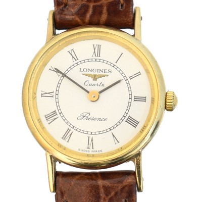 Lot 167 - A 9ct gold Longines 'Presence' wristwatch