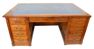Lot 334 - Mid-20th Century Walnut Twin Pedestal Desk