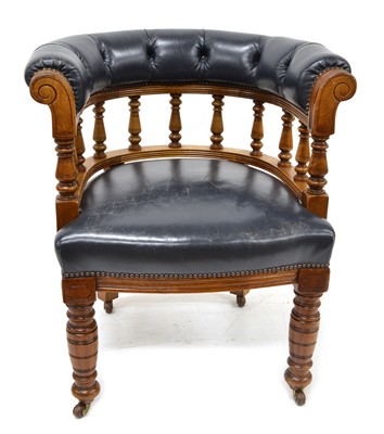 Lot 272 - Late 19th-century oak office chair