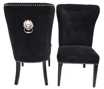Lot 95 - Pair of contemporary buttoned back dining chairs