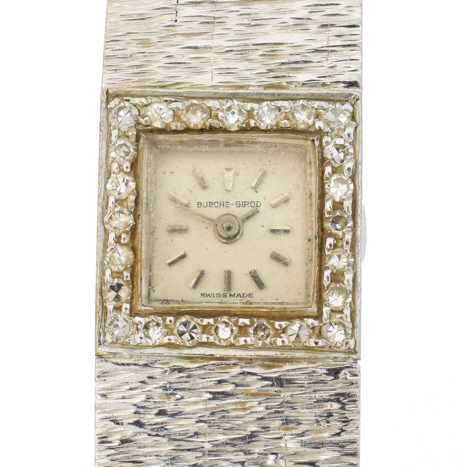 Lot 51 - An 18ct gold diamond Bueche Girod wristwatch