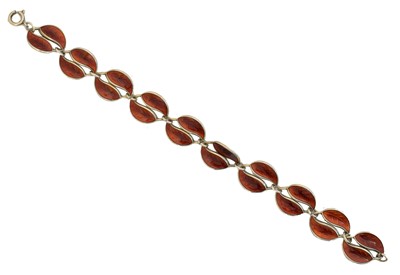 Lot 3 - A silver enamel bracelet by David Andersen