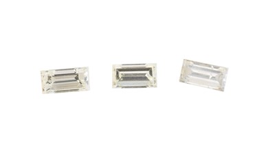 Lot 16 - Three baguette cut diamonds