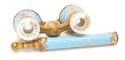 Lot 187 - French Enamel Opera Glasses by Chevalier, Paris