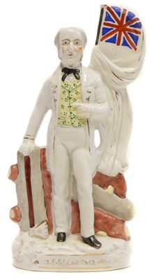 Lot 149 - Staffordshire flat back figure of Gladstone