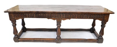 Lot 266 - 17th century oak side table or refectory table