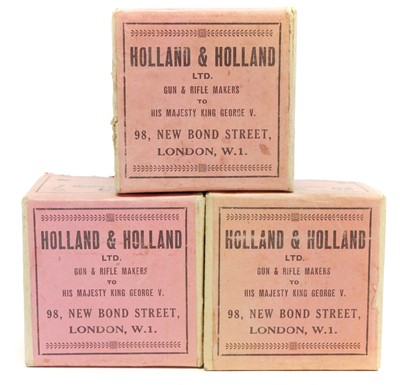 Lot 235 - Three boxes of Holland and Holland 20 bore shotgun cartridges LICENCE REQUIRED