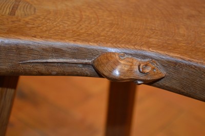 Lot 84 - Two Mouseman Kidney shaped Calf Stools