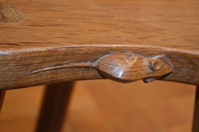 Lot 84 - Two Mouseman Kidney shaped Calf Stools