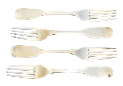 Lot 109 - A selection of silver dessert forks