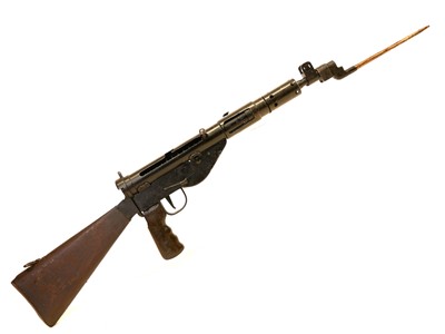 Lot 65 - Deactivated Sten Mk V 9mm sub machine gun and bayonet