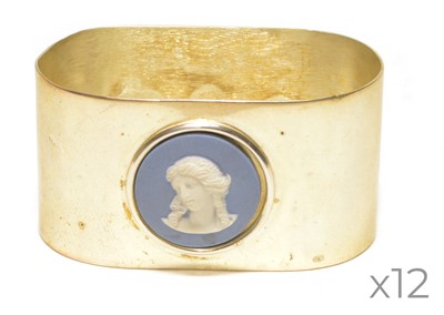 Lot 166 - 12 Wedgwood Silver Napkin Rings