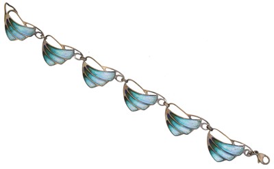 Lot 10 - A Scottish silver enamel bracelet