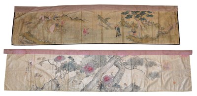 Lot 183 - Two Chinese scroll paintings on silk
