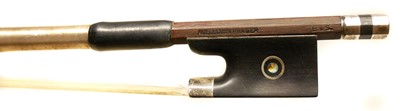 Lot 63 - German silver mounted violin bow