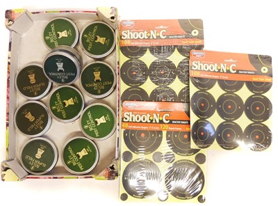 Lot 218 - Bisley .177 airgun pellets, also some targets