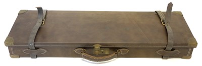 Lot 195 - Good quality leather gun case bearing Greener label
