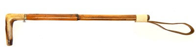 Lot 31 - 7mm DuMonthier action walking stick shotgun re-purposed into a whip