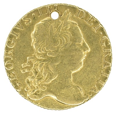 Lot 33 - King George III, Guinea, 1772, pierced.