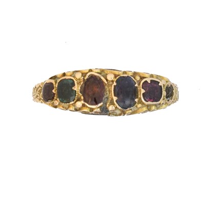 Lot 146 - A Victorian 15ct gold 'Regard' ring