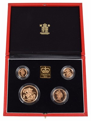 Lot 11 - Elizabeth II, United Kingdom, 1991, Gold Proof Four Coin Collection, Royal Mint.