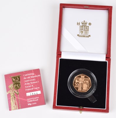 Lot 66 - 2003 Royal Mint, Gold Proof Fifty Pence, Centenary of the Suffragette Movement.