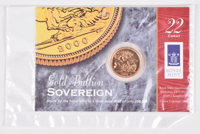 Lot 60 - Elizabeth II, Gold Bullion Sovereign, 2000, Royal Mint.