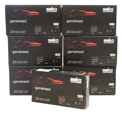Lot 326 - 140 rounds of Sako .243 ammunition LICENCE REQUIRED