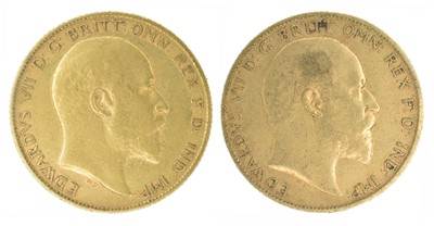 Lot 134 - Two King Edward VII, Half-Sovereigns, 1904 and 1905 (2).