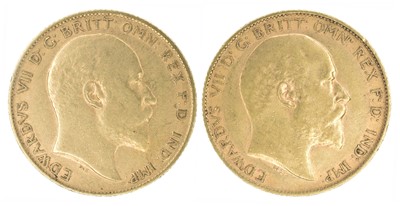 Lot 153 - Two King Edward VII, Half-Sovereigns, 1909 and 1910 (2).
