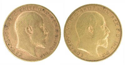 Lot 190 - Two King Edward VII, Half-Sovereigns, 1902 and 1906 (2).